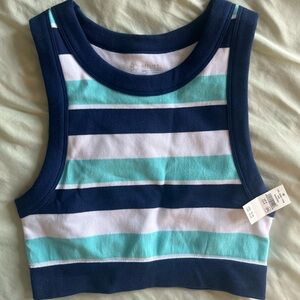 NWT Aerie Navy and Aqua Striped Tank Top